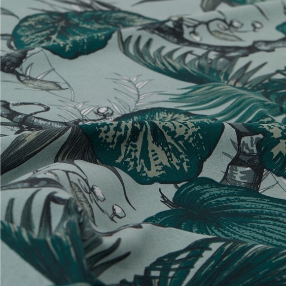 H&M green palm leaf organic cotton tablecloth - Picture 4 of 6